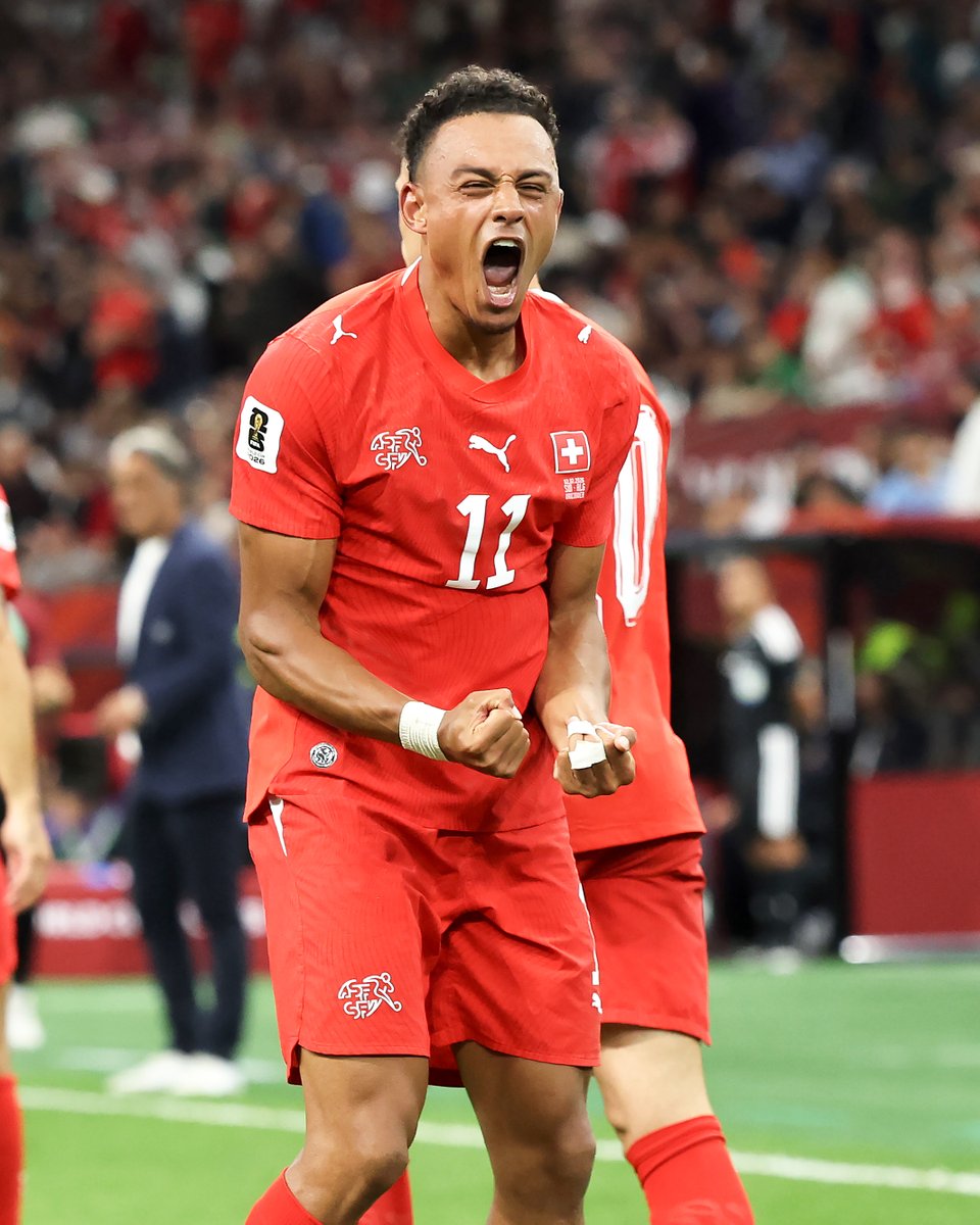 brfootball's tweet photo. Switzerland beat Algeria 2-0 to reach the Round of 16 🇨🇭 

They end an 88-year run of seven straight World Cup knockout tie eliminations. https://t.co/8fBFDFBrKj