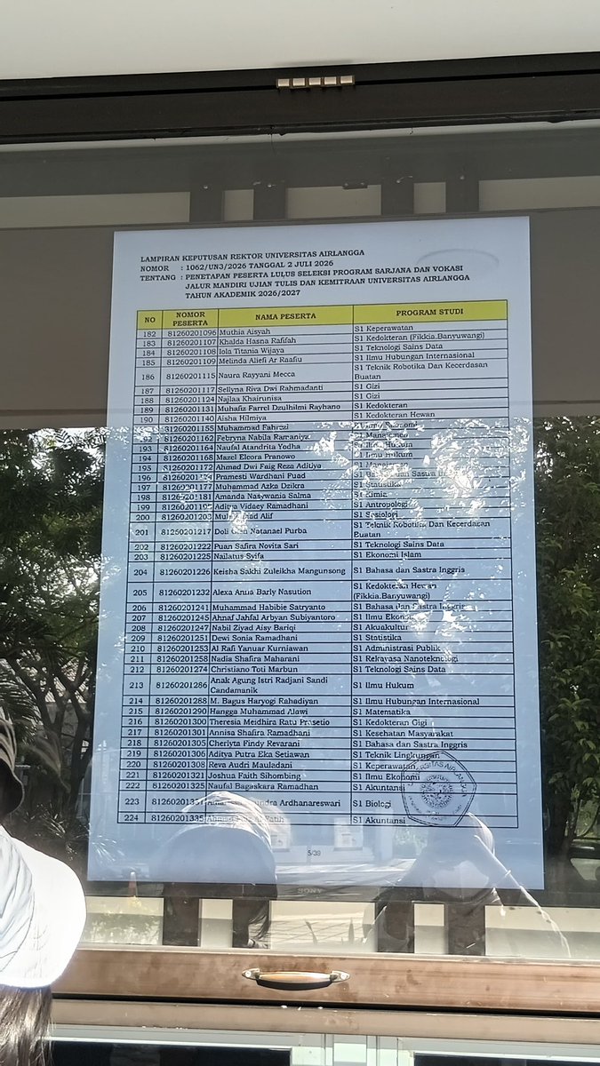 upsieeee33's tweet photo. PENETAPAN PESERTA LULUS SELEKSI PROGRAM SARJANA DAN VOKASI JALUR MANDIRI UJIAN TULIS DAN KEMITRAAN UNIVERSITAS AIRLANGGA TAHUN AKADEMIK 2026/2027📌
#unair #mandiriunair #pengumumanmandiriunair https://t.co/67XY18hI7y