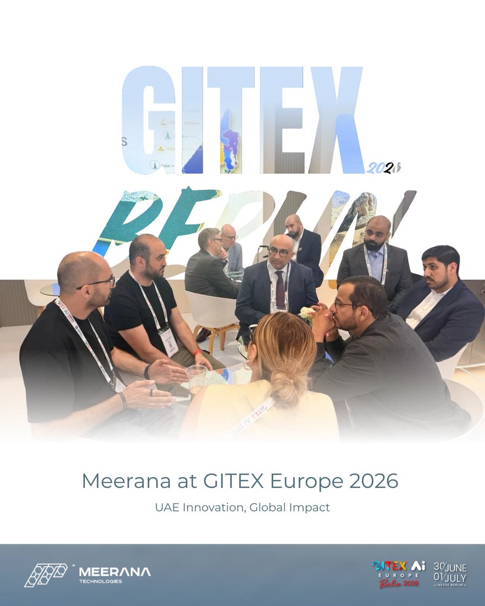 MeeranaTech1's tweet photo. Innovation knows no borders. Highlights of the Meerana team engaging in impactful tech discussions at GITEX Europe 2026 in Berlin! Moving forward to shape the future of technology on a global scale. 

#GITEXEurope2026 #MeeranaTechnologies #BerlinTech #FutureTech https://t.co/eNaBBBcUi5