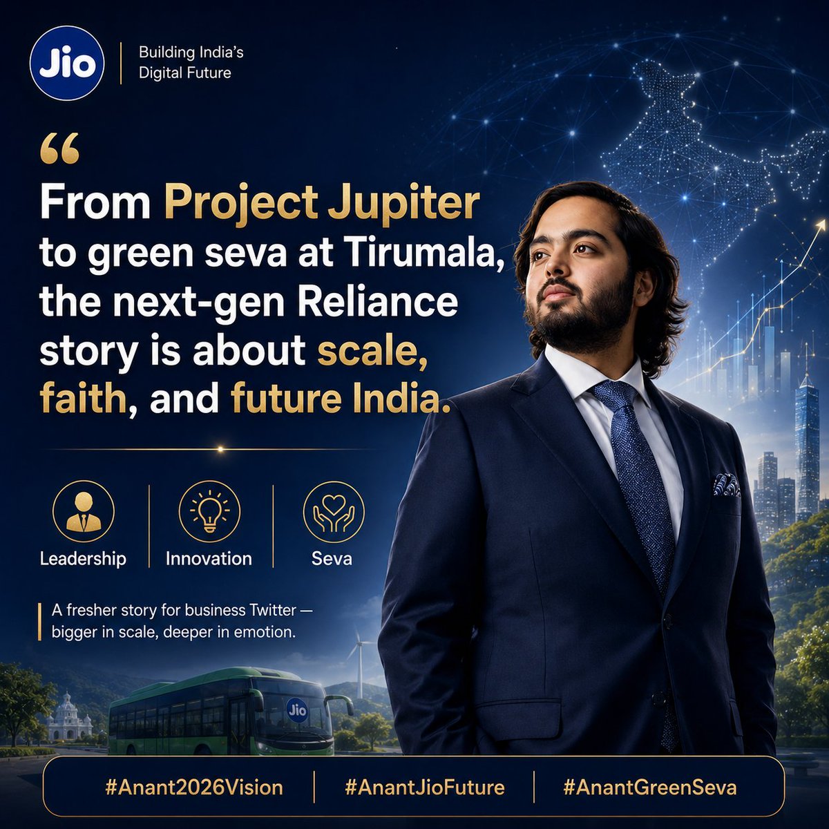 dastuli61's tweet photo. #AnantProjectJupiter Jio's IPO represents a landmark for Reliance, intertwining its expansive reach with bold digital goals. Under Anant Ambani's leadership, the company is poised for groundbreaking advancements and a dynamic future. https://t.co/7IvixK307m