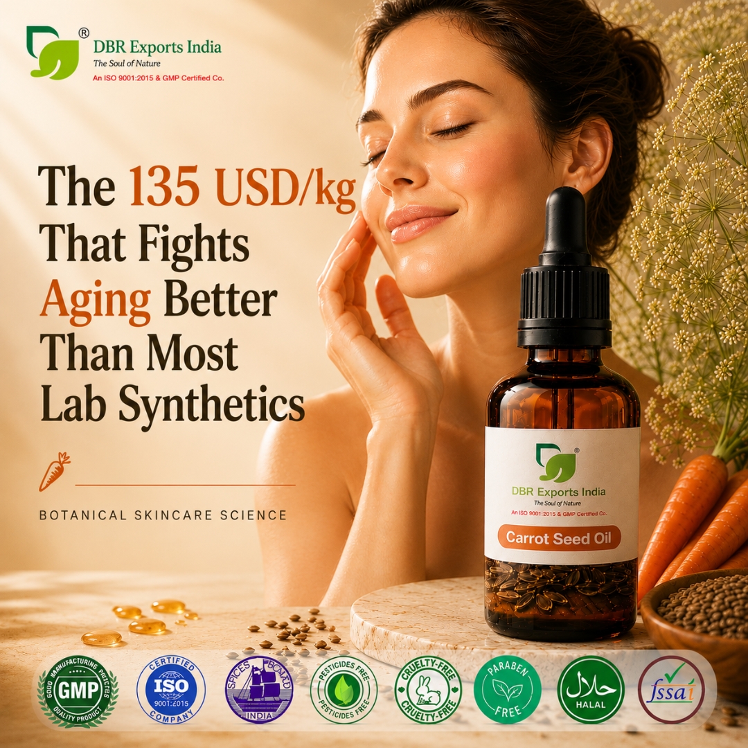dbrexports's tweet photo. The $135 oil that fights aging better than most lab synthetics.
Steam distilled from wild Daucus Carota seeds. Rich in Carotol + Vitamins A &amp; E.
This is Carrot Seed Oil and your skincare formula might be missing it.
🔗 https://t.co/mEVqUmgCoB
 #CarrotSeedOil #SkincareScience https://t.co/ETe3t9uoUN