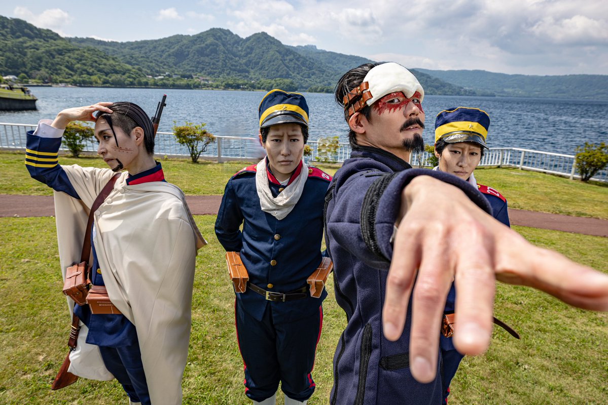 yoshi_10pa's tweet photo. 【Cosplay-4K】

ゴールデンカムイ
　　　/ 鶴見中尉

ー 第七師団、突撃だ。

尾形 @nyao_demu 
二階堂 @ironblate @tomy_miso 
p. @Asc_otter1 
#tmaf2026 #tmaf https://t.co/5JSO9kVSZc