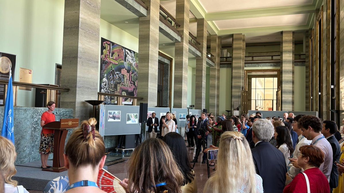 BelgiumUNGeneva's tweet photo. Proud to join once again this UN exhibition “Not a Woman’s Job?” with two inspiring 🇧🇪 women leading in diplomacy, multilateralism and beyond : @IneWymersch National Drug Commissioner and Ariadne Petridis, Secretary-General of the @beneluxunion 
#WomenInDiplomacy #GenderEquality https://t.co/g1qYuPWUZM