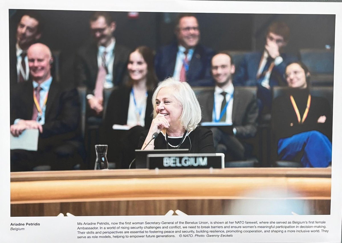 BelgiumUNGeneva's tweet photo. Proud to join once again this UN exhibition “Not a Woman’s Job?” with two inspiring 🇧🇪 women leading in diplomacy, multilateralism and beyond : @IneWymersch National Drug Commissioner and Ariadne Petridis, Secretary-General of the @beneluxunion 
#WomenInDiplomacy #GenderEquality https://t.co/g1qYuPWUZM