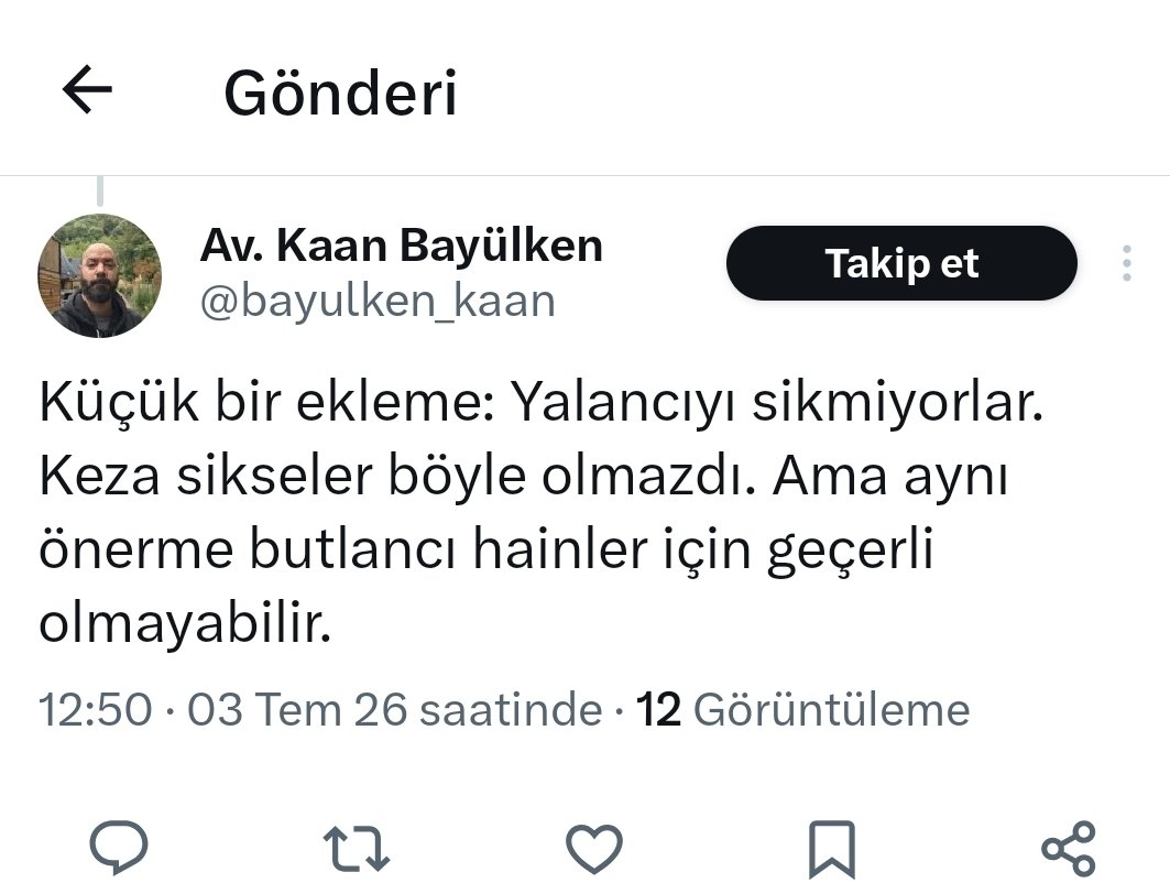 CetinSgsz's tweet photo. Köpeklere köpek olduğunu açıktan yazmak gerekir haklısın. 

Sözde bir avukat ve yazdıklarına bakar mısınız sayın Adalet bakanım @abakingurlek 

Adalette çürümeyi bunlar başlatıyor!

Butlan olanlar hırsızlıktan arsızlıktan beslenenler! CHP'yi ve Ülkeyi ele geçirenler yok hükmünde olunca zorlarına gidebilir elbette...

Hain kim? Sayın bakanım, Bu ahlaksızlardaki özgüven nedir?

Hain siz misiniz?
Yüce yargı kararı mıdır?
Yoksa hırsıza hırsız, namussuza namussuz, ahlaksıza da ahlaksız diyen bizler miyiz...

@adalet_bakanlik @SiberayEGM