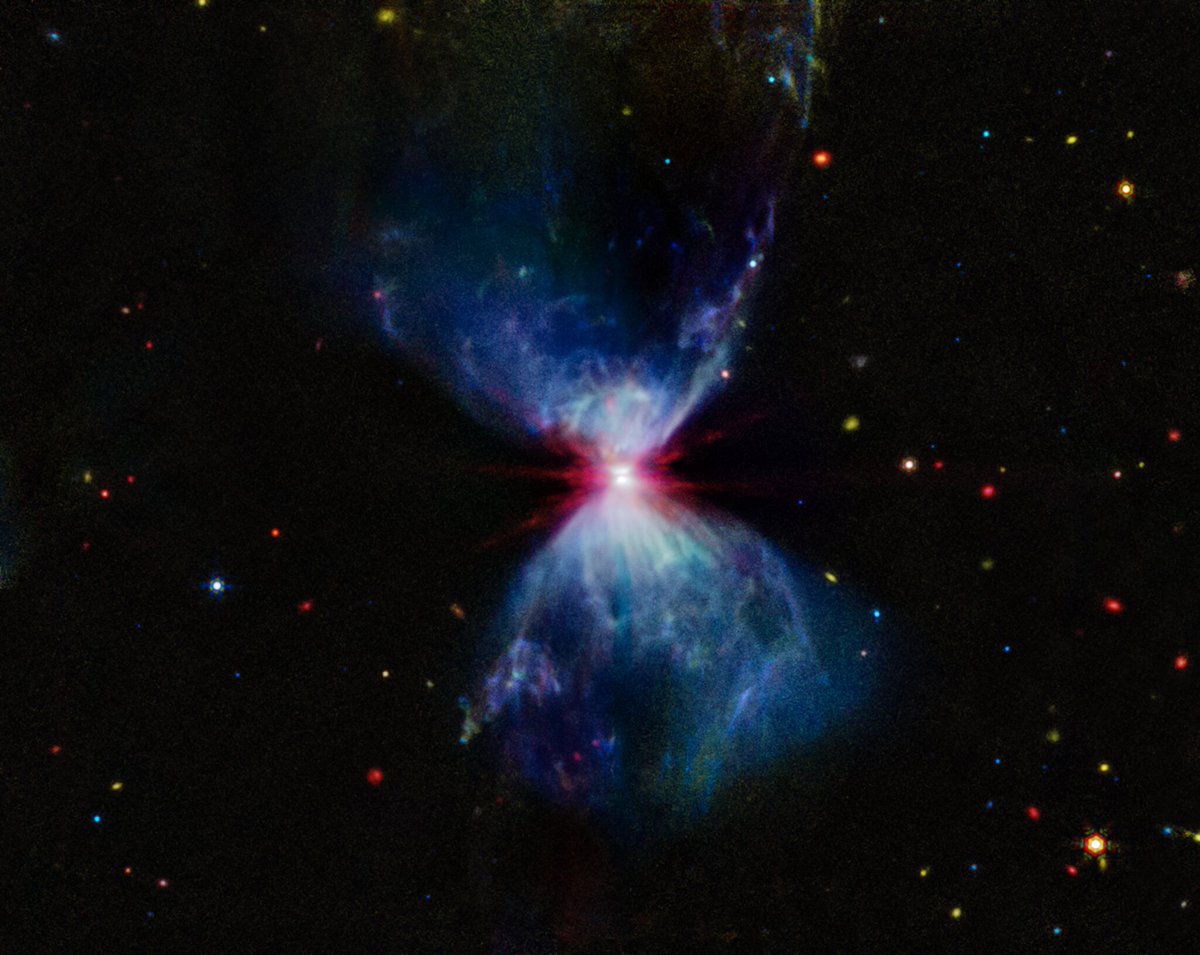 Sci_Nature0's tweet photo. Located roughly 460 light-years away in Taurus, the molecular cloud L1527 hosts a protostar and shows a faint blue haze plus filamentary PAH (polycyclic aromatic hydrocarbon) emission.

(Credit: NASA, ESA, CSA, STScI) https://t.co/N6PYIO2wSf