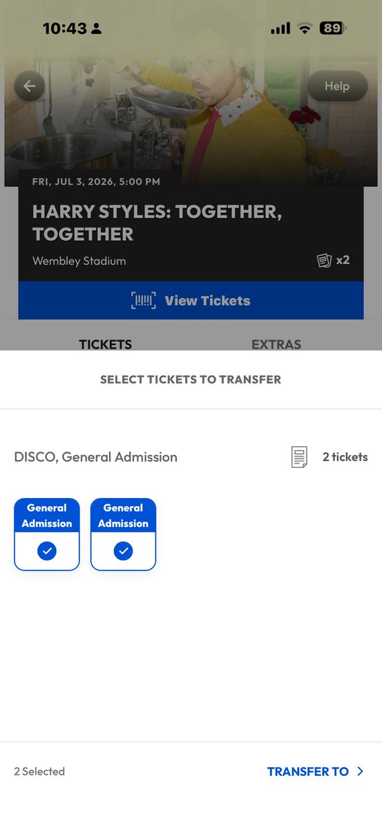 Miss0live's tweet photo. #Wts two disco tickets for tonight!! 🥹🫶🏼

🏷️ harry styles together together tour circle kiss disco squars selling wts iso london wembley stadium https://t.co/16bqONbCDp