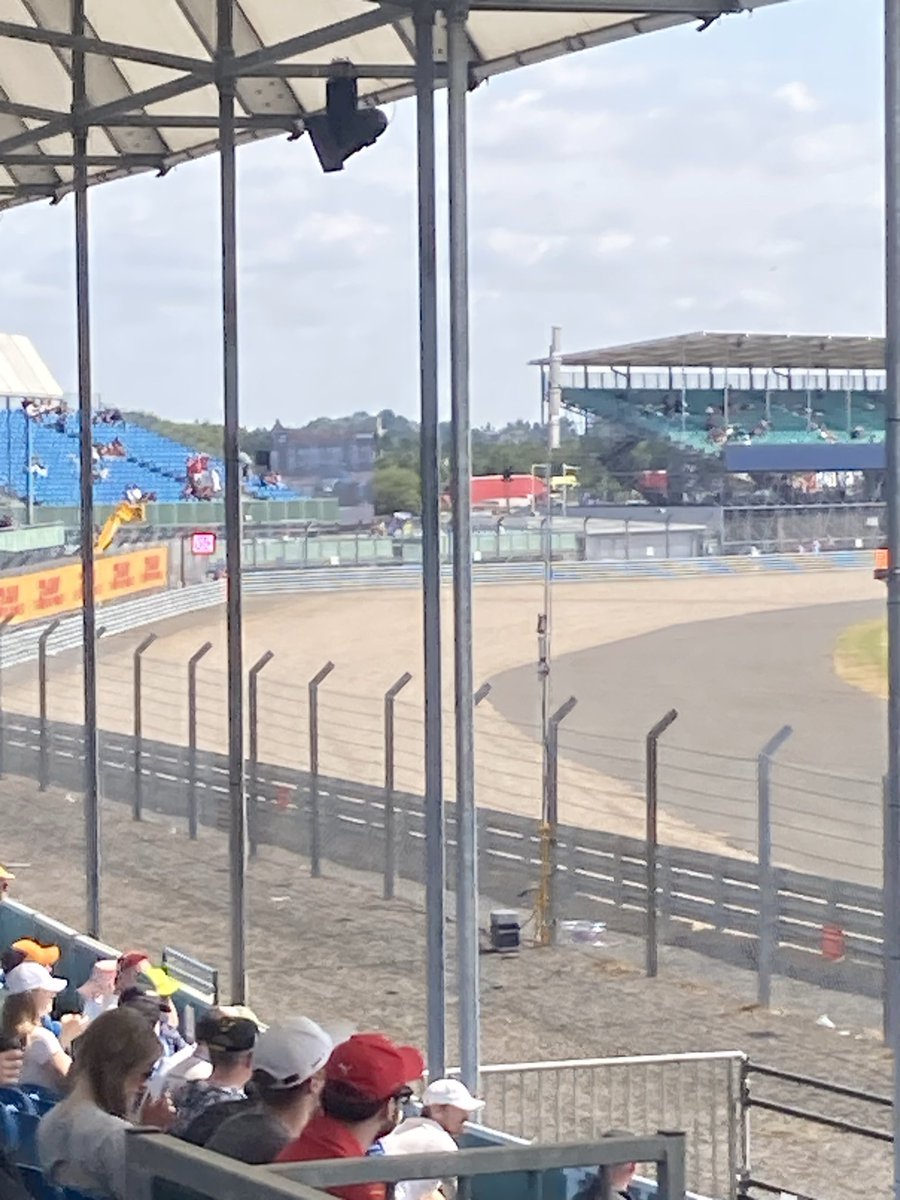 PGPowell's tweet photo. @SilverstoneUK Excited to be back (my 32nd British Grand Prix). Slightly frustrating lack of screens at Woodcote B. Any chance of putting one inside Brooklands? https://t.co/3KTikM1RPV