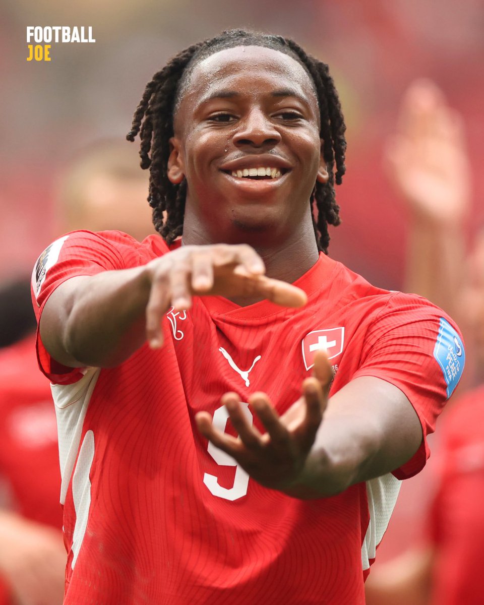FootballJOE's tweet photo. Johan Manzambi is having a ridiculous World Cup for Switzerland 🤩🇨🇭

After getting a fantastic assist against Algeria to help La Nati progress to the round of 16, the 20-year-old now has 5 goal contributions in this World Cup.

What's even more impressive is that he's done it all in just 200 minutes, meaning a goal or assist every 40 minutes.

Manzambi's performances have been so eye-catching that some of Europe's biggest clubs are now looking at signing the young Swiss star - although he won't come cheap.

Watch this space 👀