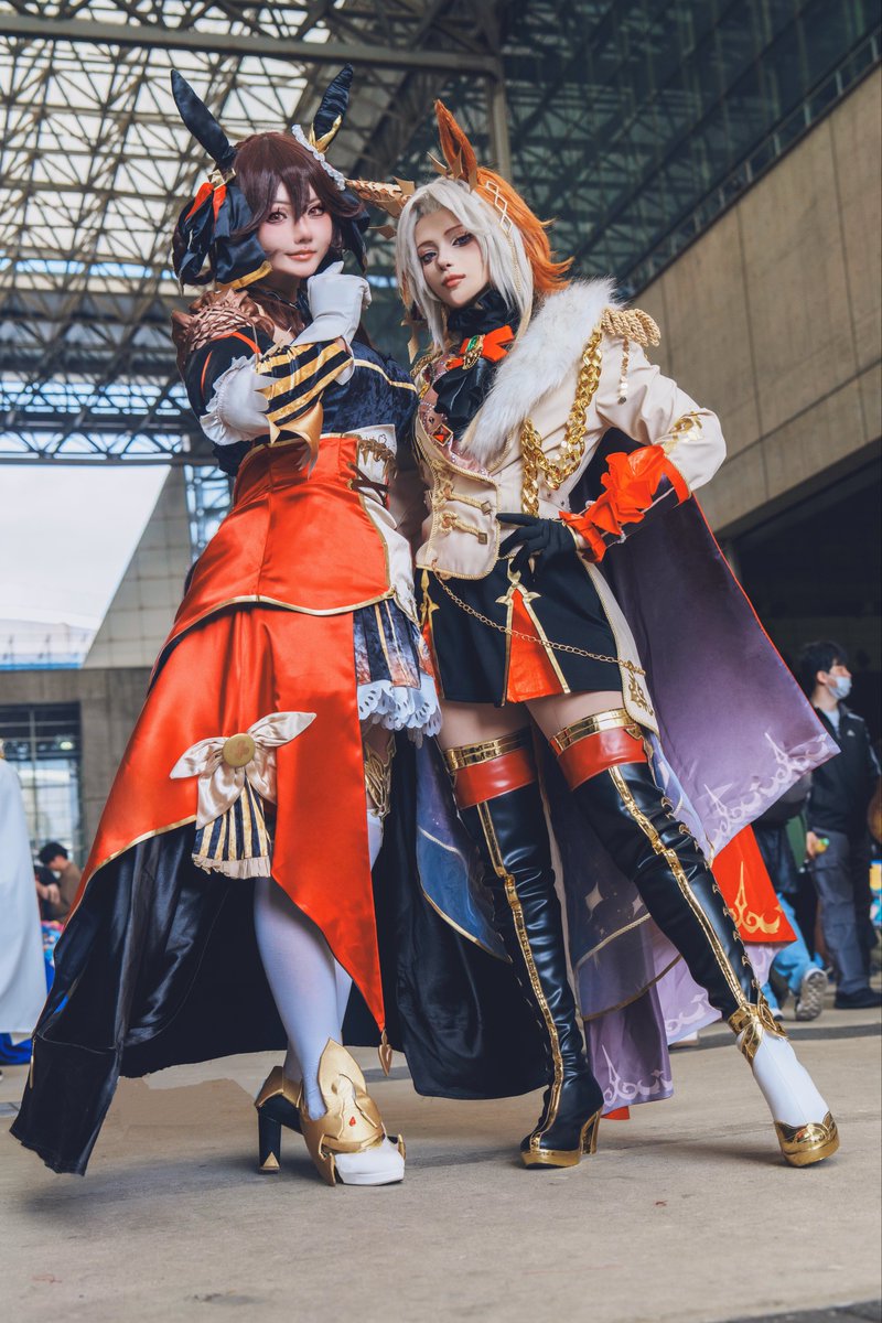 chihisobarr_cos's tweet photo. cosplay  umamusume
コスプレ ウマ娘 

三冠ウマ娘とトリプルティアラ ウマ娘

オルフェーヴル       ：@uchuucosmo 
ジェンティルドンナ：@chihisobarr_cos 

#umamusumecosplay 
#ウマ娘になってしまいました https://t.co/ujN1oFnBi3