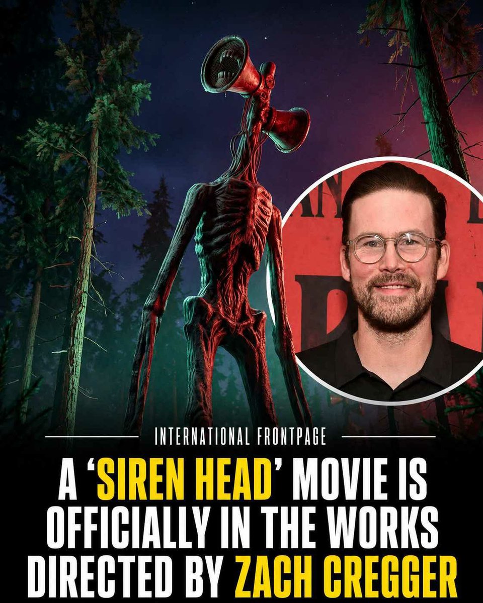 thetifp's tweet photo. A *Siren Head* movie is officially in development. Warner Bros. secured the project, with *Weapons* filmmaker Zach Cregger co-writing and producing alongside Brian Duffield, who is reportedly set to direct. The film is based on Trevor Henderson’s viral horror creation.
#SirenHead https://t.co/7SVGsPUURK