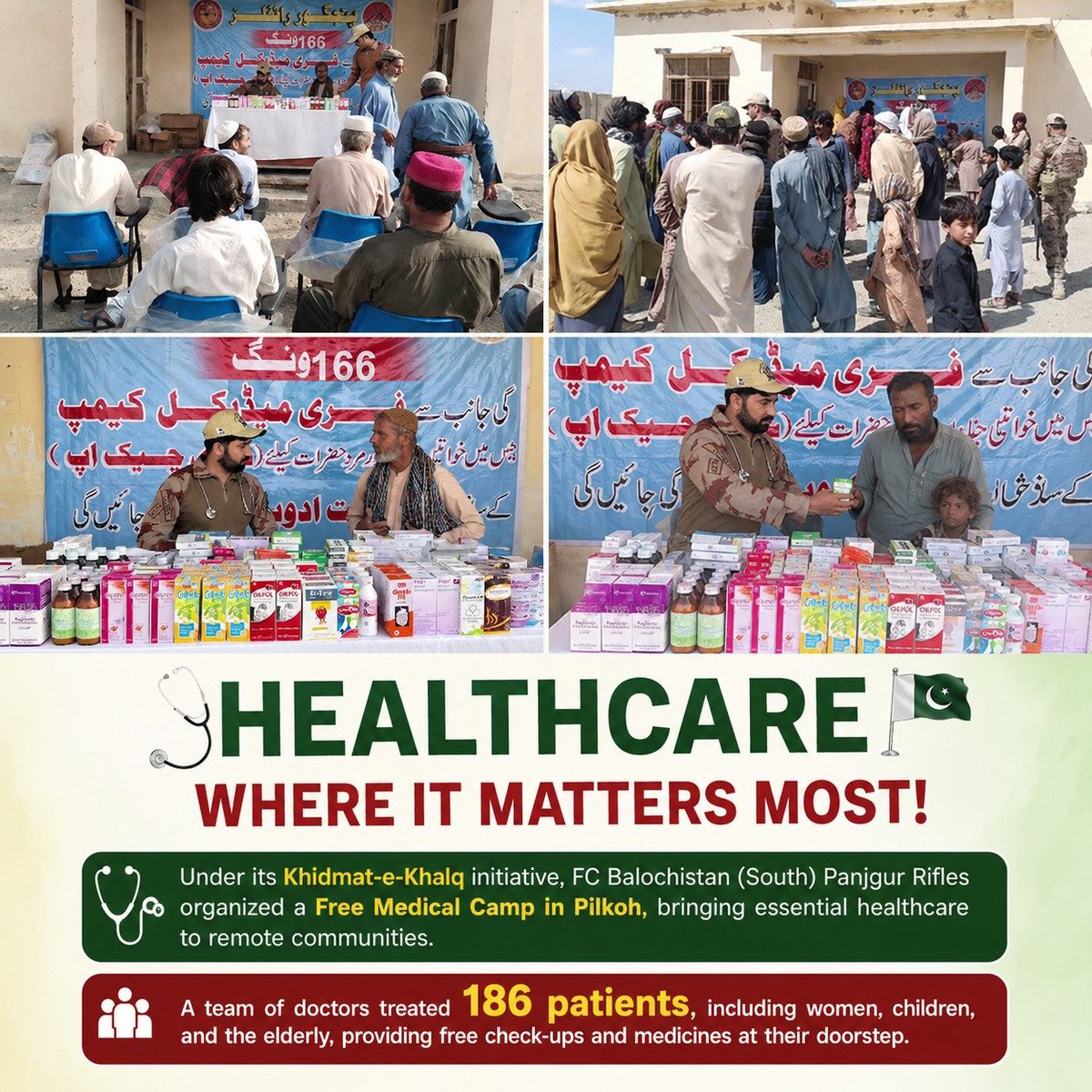 FC Balochistan South Brings Lifesaving Healthcare to Remote Pilkoh Under Khidmat-e-Khalq Initiative