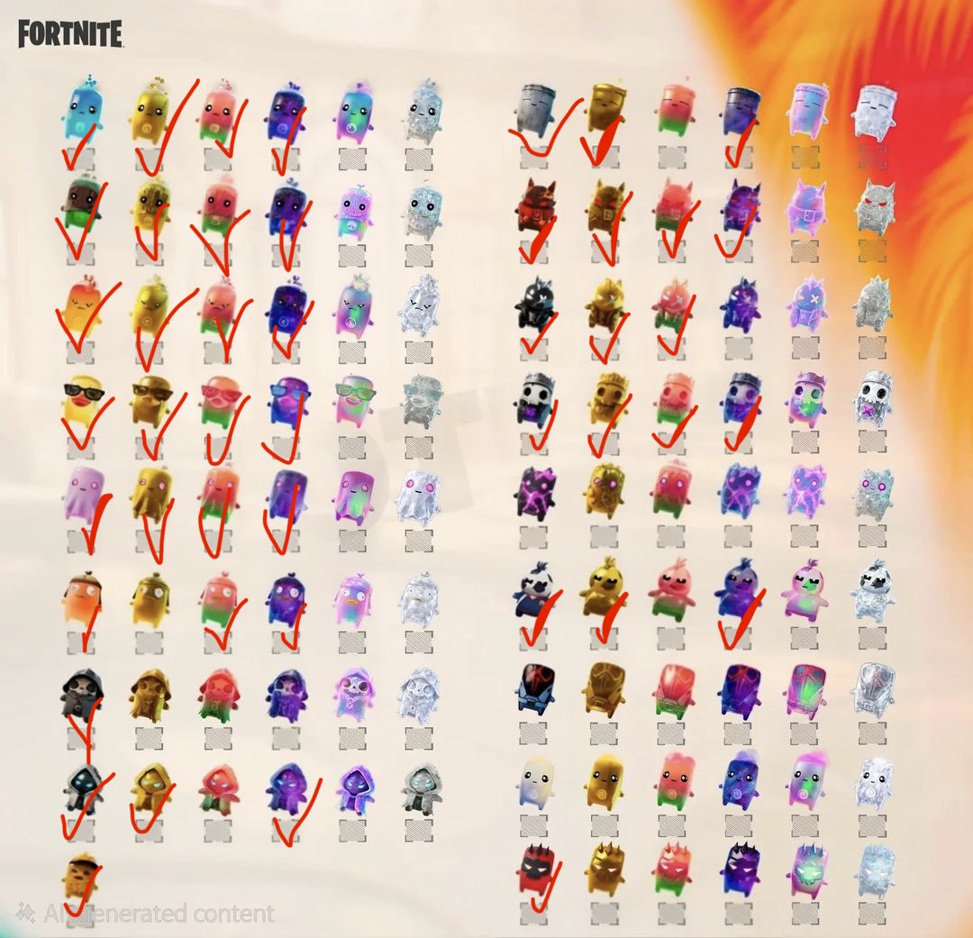 Jesse238847155's tweet photo. I am looking for any zero point and I am willingly OK to give any of these out besides the galaxy dream I don’t have that one anymore #fortnine #Fortnitesprites https://t.co/0iEqGTIyIm