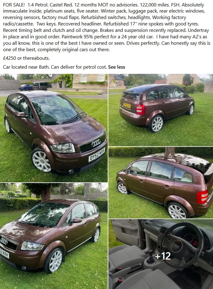 theseoldcars's tweet photo. Spotted this on the A2 Owners Group on Facebook. Very tempting.  

#Audi #AudiA2 https://t.co/PfygRyCzQz