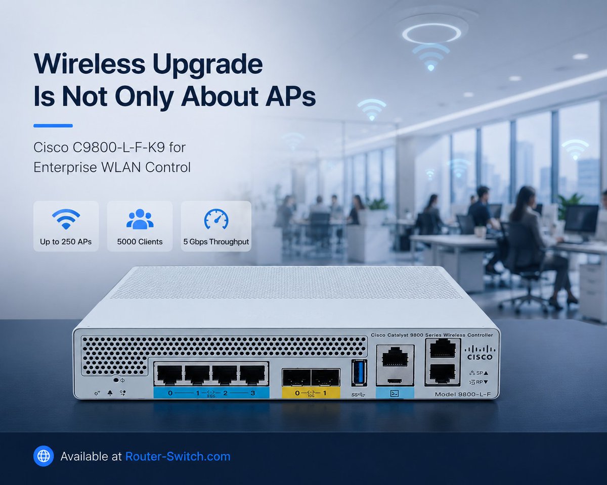 A Wi-Fi upgrade is not only about AP coverage. Cisco C9800-L-F-K9