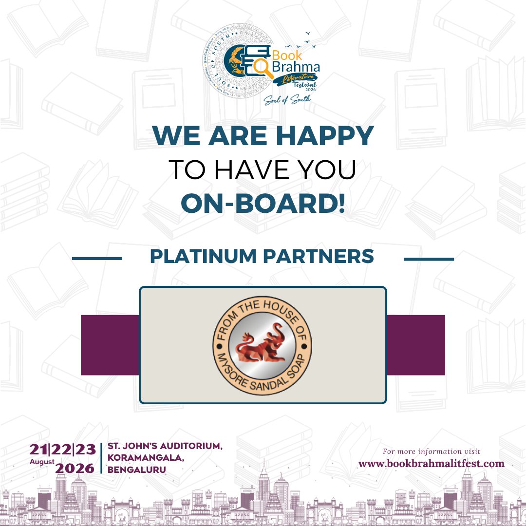 BBLitfest's tweet photo. Welcome #KSDL aboard as the #PlatinumPartner for Book Brahma Literature Festival 2026.  

BBLF 2026 August 21,22 &amp; 23   
📍St. John’s Auditorium, Bengaluru  

To be a part of BBLF2026 register now- https://t.co/IvvhCjtm43 

#Partnership #LiteratureFestival #SoulofSouth https://t.co/EAPyyelXRi