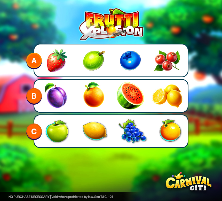 CarnivalCiti's tweet photo. *No Purchase Necessary To Win ๐ FRUTTI XPLOSION ๐
๐ SC100,000 Giveaway = SC5,000 x 20 Random Winners
๐ Click here to participate: https://t.co/lR93I84Eqs
#CarnivalCiti #onlinecasino #latestbonuscodes #slots #jackpot #freeslots #playslots https://t.co/tl7zjbVLuq