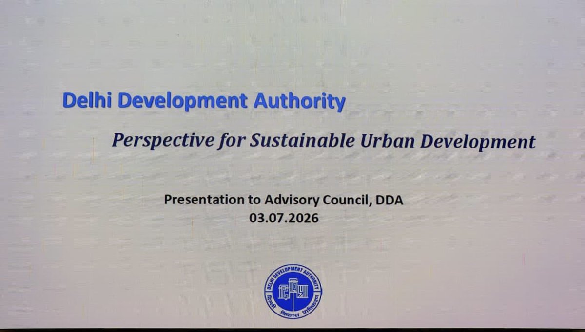 LtGovDelhi's tweet photo. Chaired the meeting of the Advisory Council of @official_dda today, in the presence of Hon’ble MPs Shri @RamvirBidhuri and Shri @SudhanshuTrived, to review the roadmap for sustainable urban development in the National Capital.

We held wide-ranging deliberations on the upcoming Master Plan of Delhi, strengthening civic and institutional frameworks, and ensuring planned, inclusive, and future-ready growth for the city.

Directed @official_dda to maintain zero tolerance against illegal encroachments and unauthorized constructions by leveraging technology for real-time monitoring of land parcels and buildings, enabling prompt detection and swift enforcement.

Reiterated that a collaborative, transparent, and technology-driven approach remains the cornerstone of addressing Delhi’s evolving urban challenges. Reaffirmed our commitment to building a sustainable, resilient, and liveable #ViksitDilli.