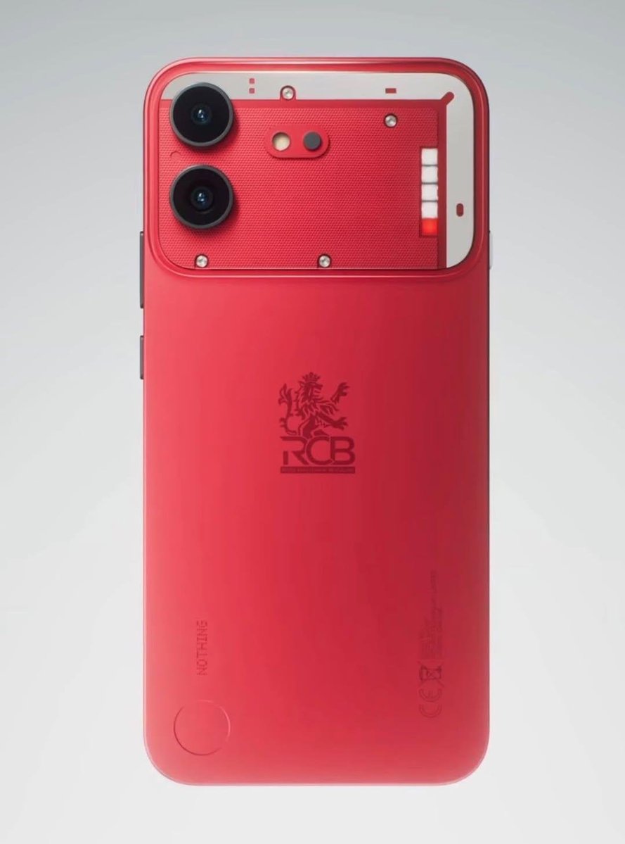 technicalbaz's tweet photo. Nothing finally revealed the Phone (4b) RCB Edition. ❤️📱

A bold red finish, exclusive RCB branding, and a limited drop. 🔥

📍 7 July, 4 PM
Nothing Store, Bengaluru.

Would you buy one? 😎 https://t.co/wQoEgRFshH
