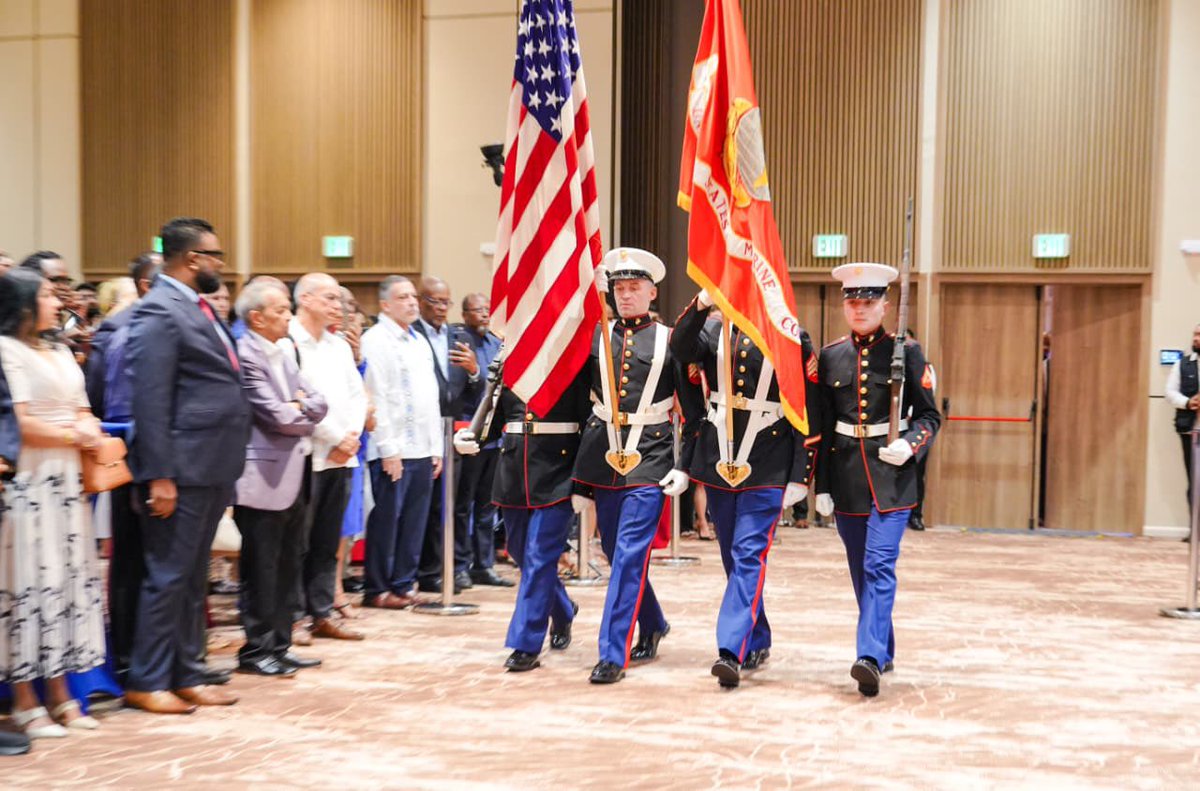 presidentaligy's tweet photo. I was pleased to join U.S. Ambassador Nicole D. Theriot last evening to celebrate the 250th anniversary of the Independence of the United States.

Guyana and the United States share 60 years of a strong, trusted and reliable partnership, built on mutual respect, shared values and a commitment to advancing the prosperity and security of our peoples.

Today, that partnership is stronger than ever, and I look forward to continuing to deepen the enduring ties between our two nations.

@StateDept @marcorubio