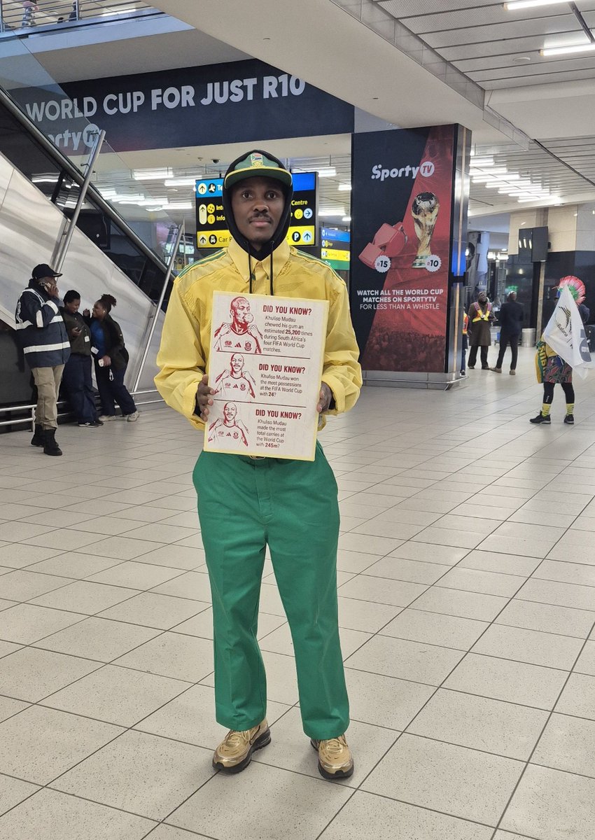 Zo_love_lani's tweet photo. This is how we pulled up on the goat when they arrived izolo. He had an epic first world cup. 

Insights by @OptaJabu 🫡

#BafanaBafana https://t.co/I2FpOCOG9b