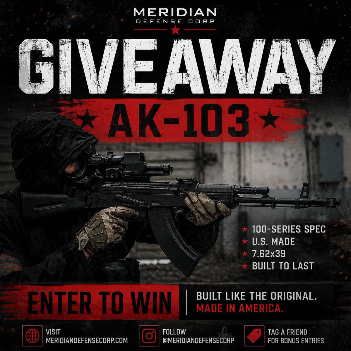 2AGawlinks's tweet photo. Meridian Defense AK-103 4th of July Giveaway
Enter Here: https://t.co/vIcFTejXBp
#giveaway #GunGiveaway #contest #contestalert #sweepstakes #FreeGun #winagun #2a #2aShallNotBeInfringed #2ndAmendment #RepealTheNFA #RepealTheGCA #AbolishTheATF https://t.co/0MPbNxs2Qu