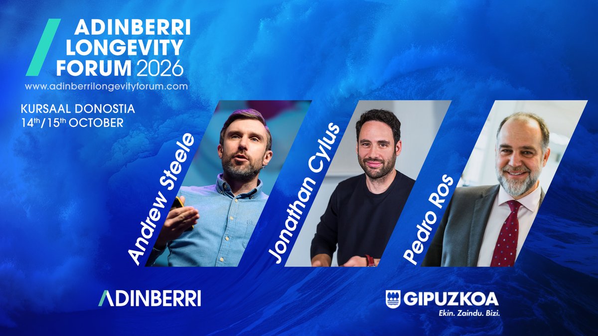 AdinberriFund's tweet photo. 🌊#ADINBERRILongevityForum🗣️The event, which will be held on October 14/15 at the @KursaalDonostia, confirms the participation of 3 international experts on longevity: @longevityinit biologist Andrew S. (@statto), Pedro Ros and @LSHTM researcher @joncylus

https://t.co/Ra3g2NbhGx https://t.co/iwnBl5iEej