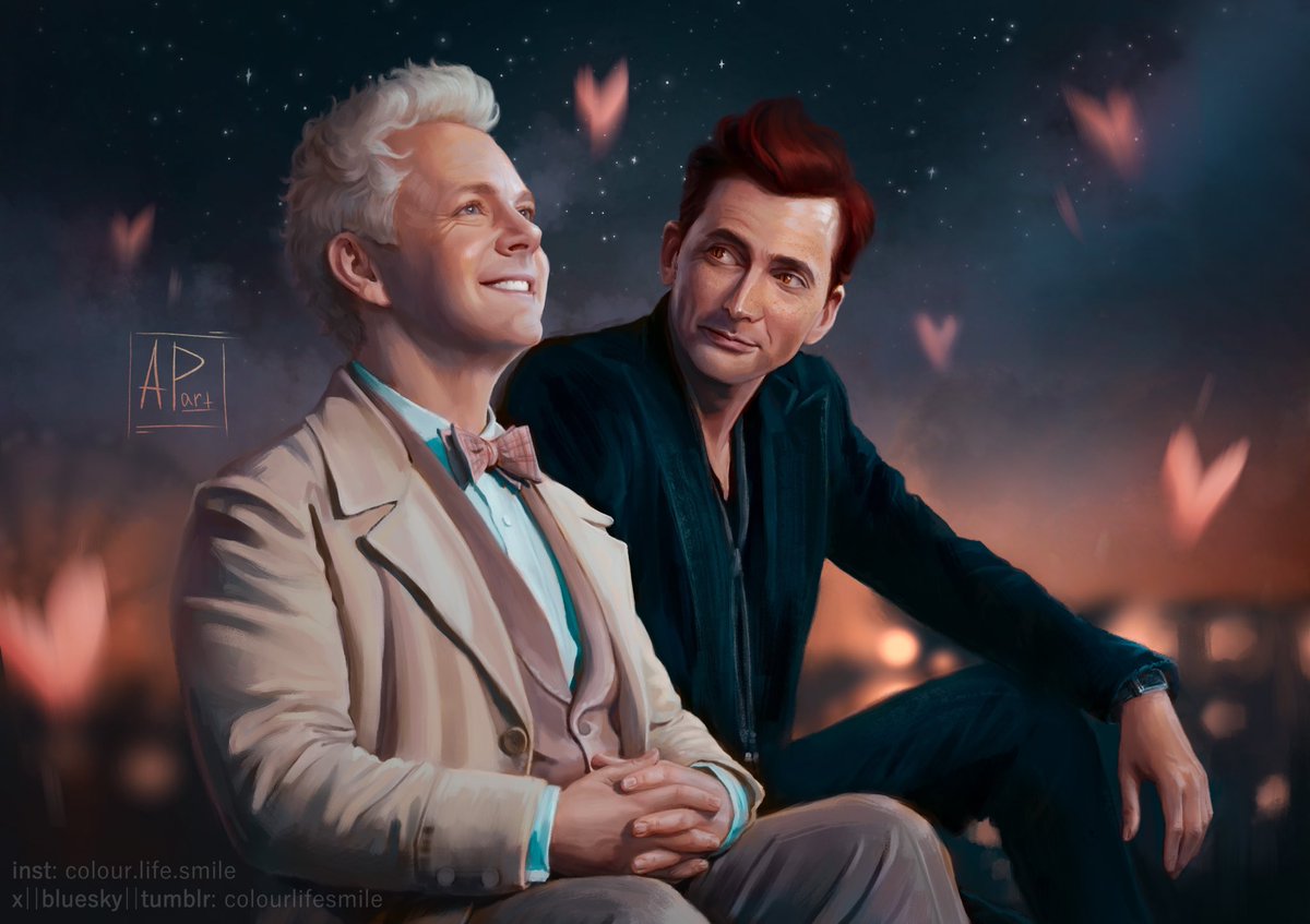 colourlifesmile's tweet photo. today is my birthday and the best gift for an artist is a retweet of their art!
thank you all so much for your love and support, it means the world to me💙
#goodomens #goodomensfanart https://t.co/6ECyMhs1Ya