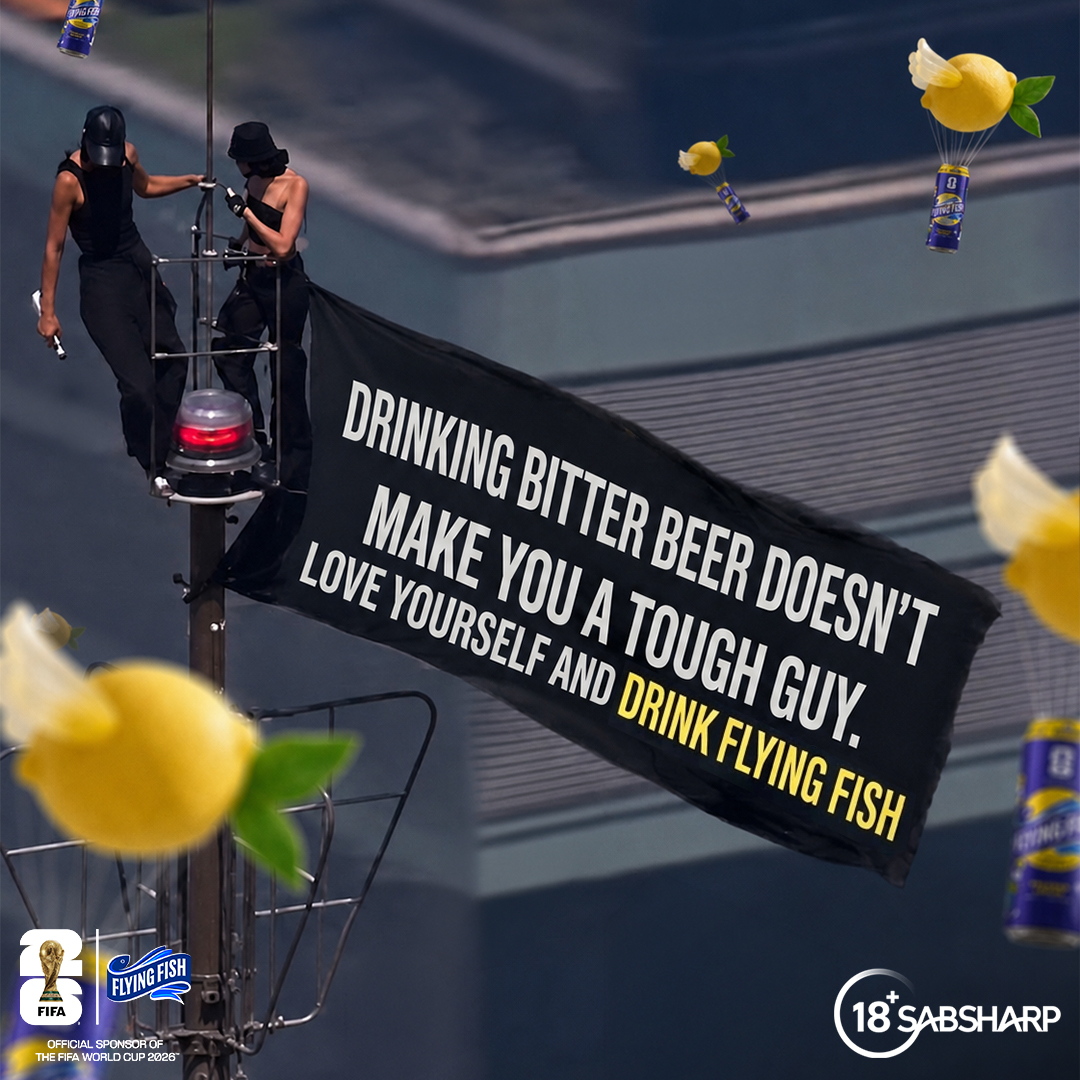 FlyingFishSA's tweet photo. The “real men drink bitter beer” agenda? Yeah… we’re not subscribing. 💛🍋

We’re here for good vibes and Surprisingly Good taste.

QT this or drop a 🍋 using #FlyingFishFWC26. You never know what might land in your DMs.

#FIFAWorldCup https://t.co/obiTwb007E