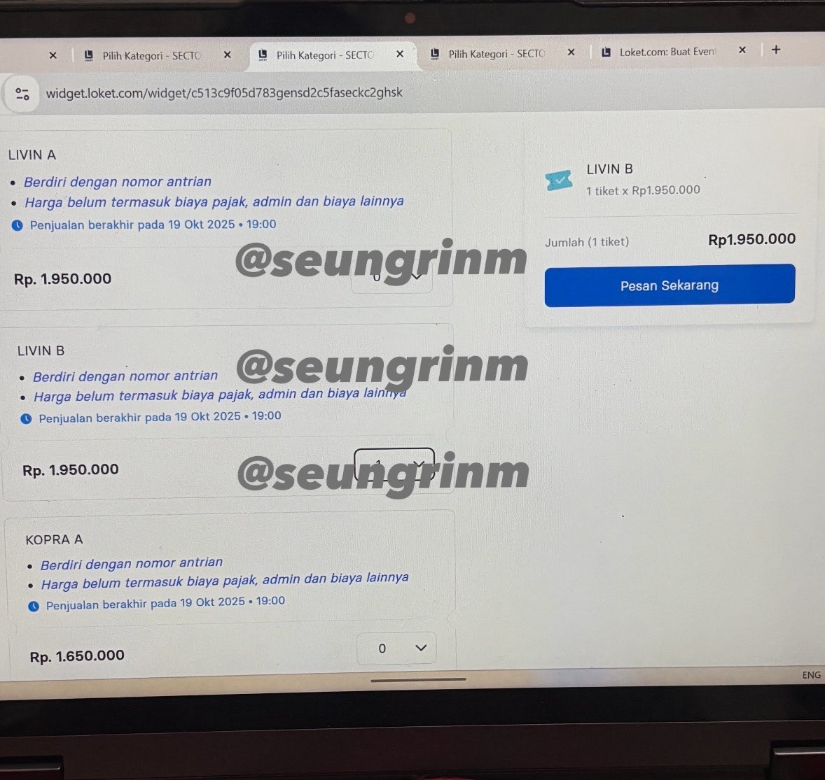 seungrinm's tweet photo. beberapa proof ticketing https://t.co/LKKLuaI1vX