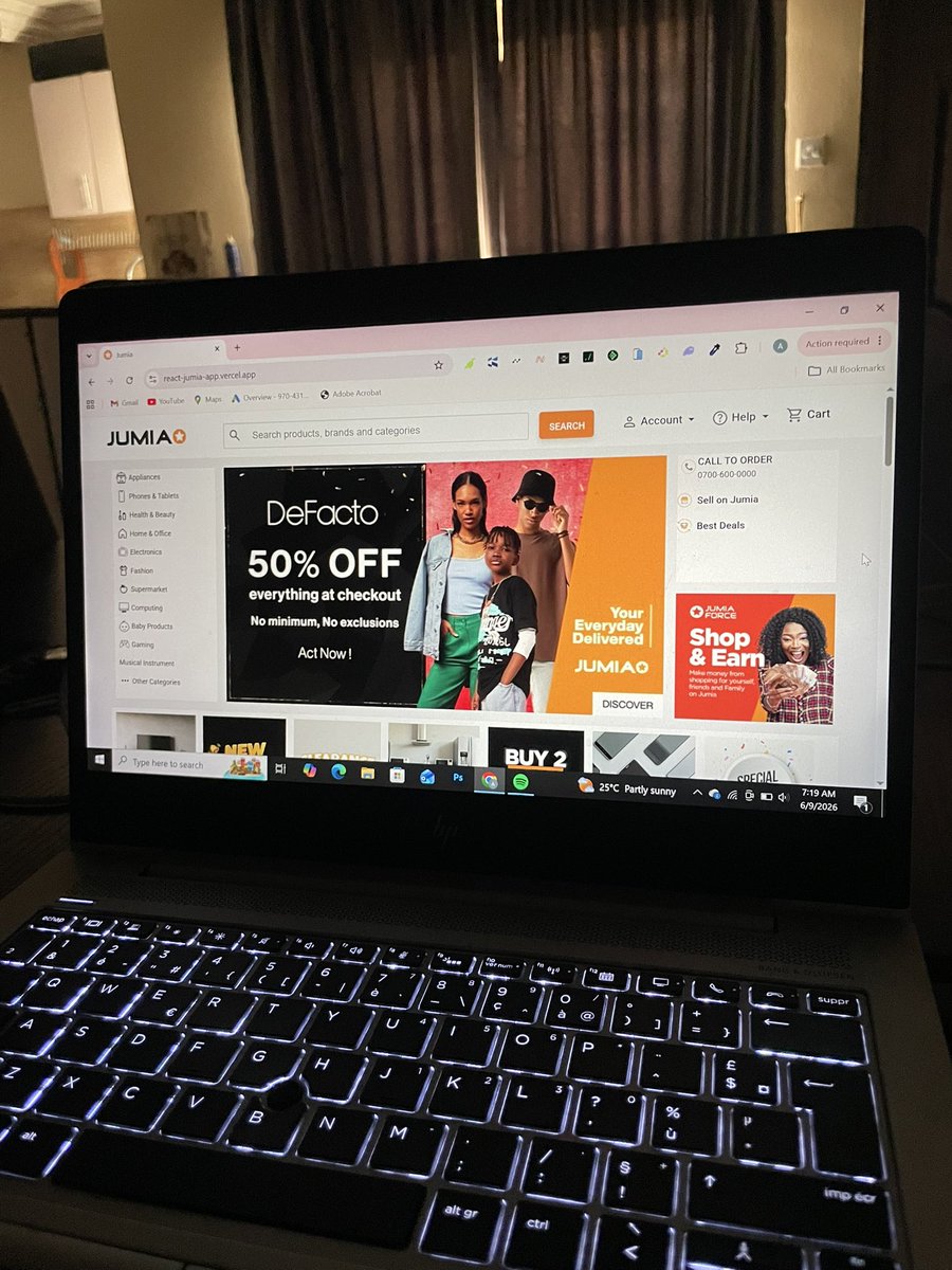 nino_techh's tweet photo. Finally completed one of my abandoned projects, a Jumia-inspired eCommerce application.

Features include:
• Authentication
• Product catalog
• Shopping cart
• Paystack integration

You can try it here:
🔗 https://t.co/PvFfaD557w

I’d love to hear what you think. https://t.co/J7qVbwt1nL
