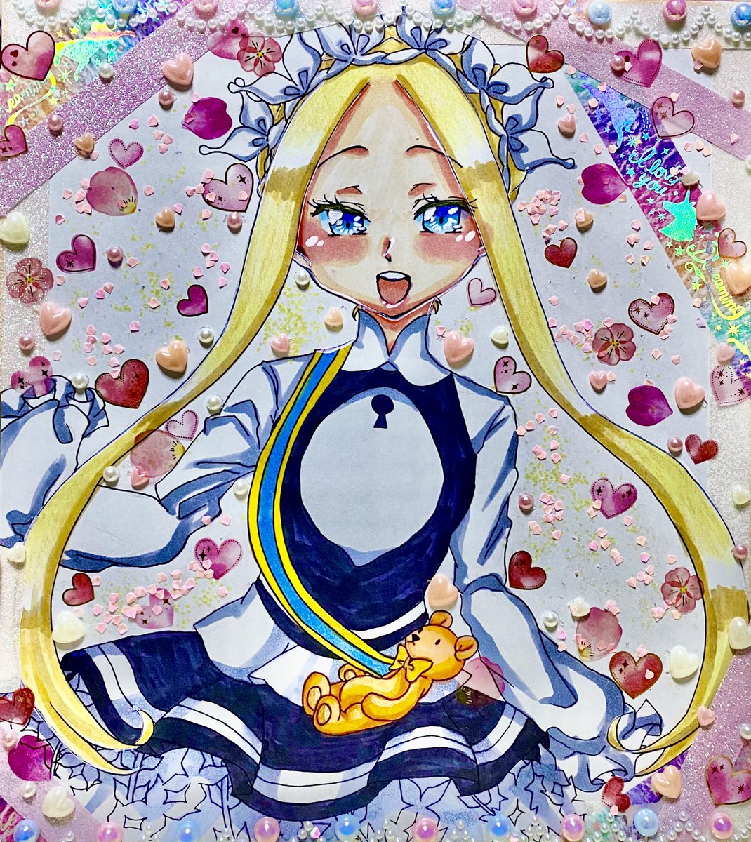 ayucazuma's tweet photo. 昔通販に出してたアビーちゃんの色紙。
この頃はシールデコしてましたね。 https://t.co/WgFiy3w98b
