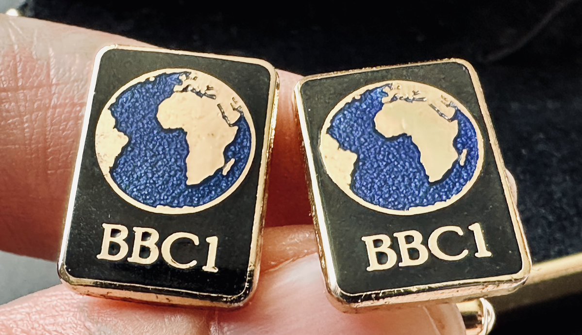 DuncanNewmarch's tweet photo. Do you know anything about these BBC1 cufflinks?  They certainly look (and smell) old but I’ve never seen/heard of them before. https://t.co/8mOHvudIIq
