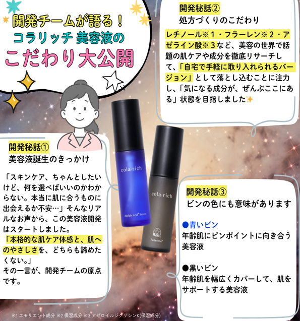 ━━*＼美容液のこだわり大公開！／*━━ 対象の美容液 もっと深掘り