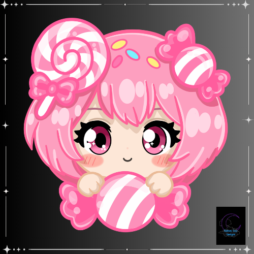 RaineyDDesigns's tweet photo. Meet #CandyAmee my next emote I will be releasing in a week! keep an eye out on my ko-fi! 

#kofi #kawaii #candy #amee #chibi #chibiart #emote #emoji #discord #discordemote #twitch #twitchemote https://t.co/FDeF94g0zp
