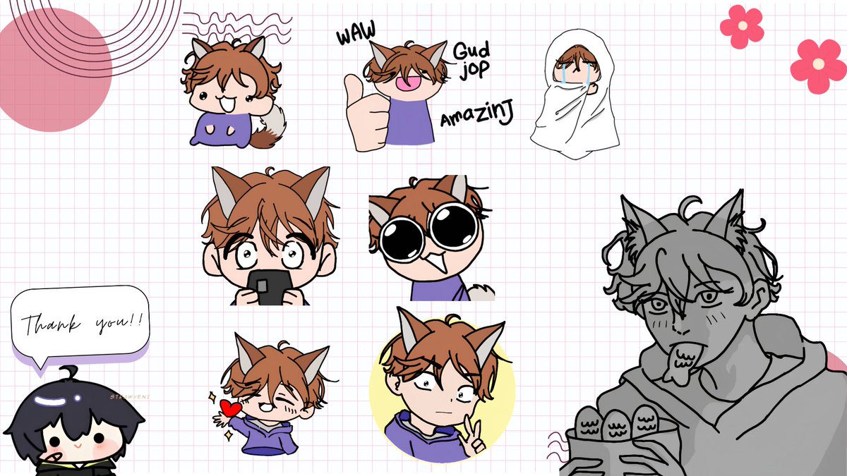 akarikouu's tweet photo. second set of silly doodle c0mm1ss1on for @DanimuraVT🥹🙏 thank you very much again https://t.co/dsWrd8S3ur