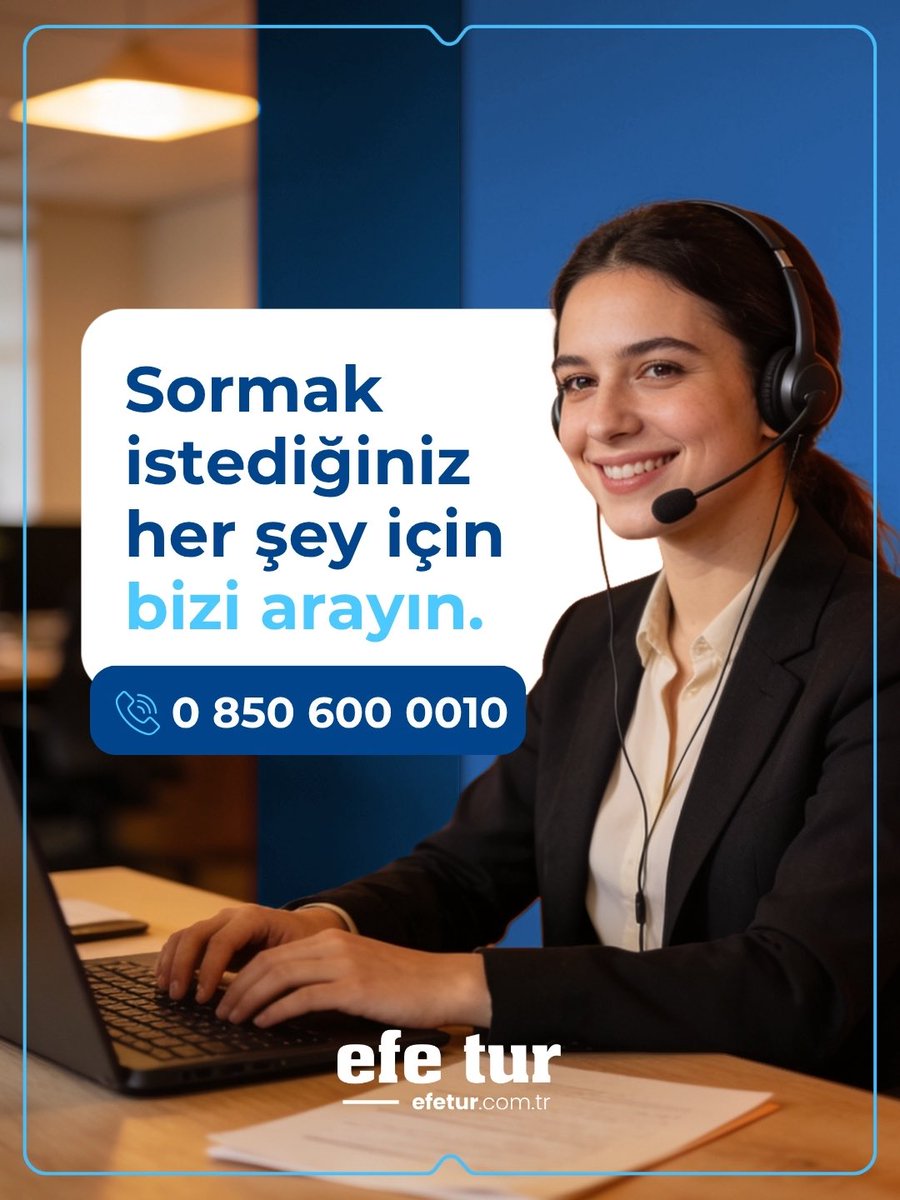 onlineefetur's tweet photo. Aklında soru mu var? Biz buradayız.
Rezervasyon, bilet değişikliği, sefer saatleri, öneri veya şikayet — her konuda seni dinliyoruz.
Görüş, öneri ve şikayetleriniz için: 📞 0850 600 0010
Memnuniyetiniz ve güvenli, konforlu bir yolculuk için her zaman yanınızdayız. https://t.co/GZsN6aIVRw