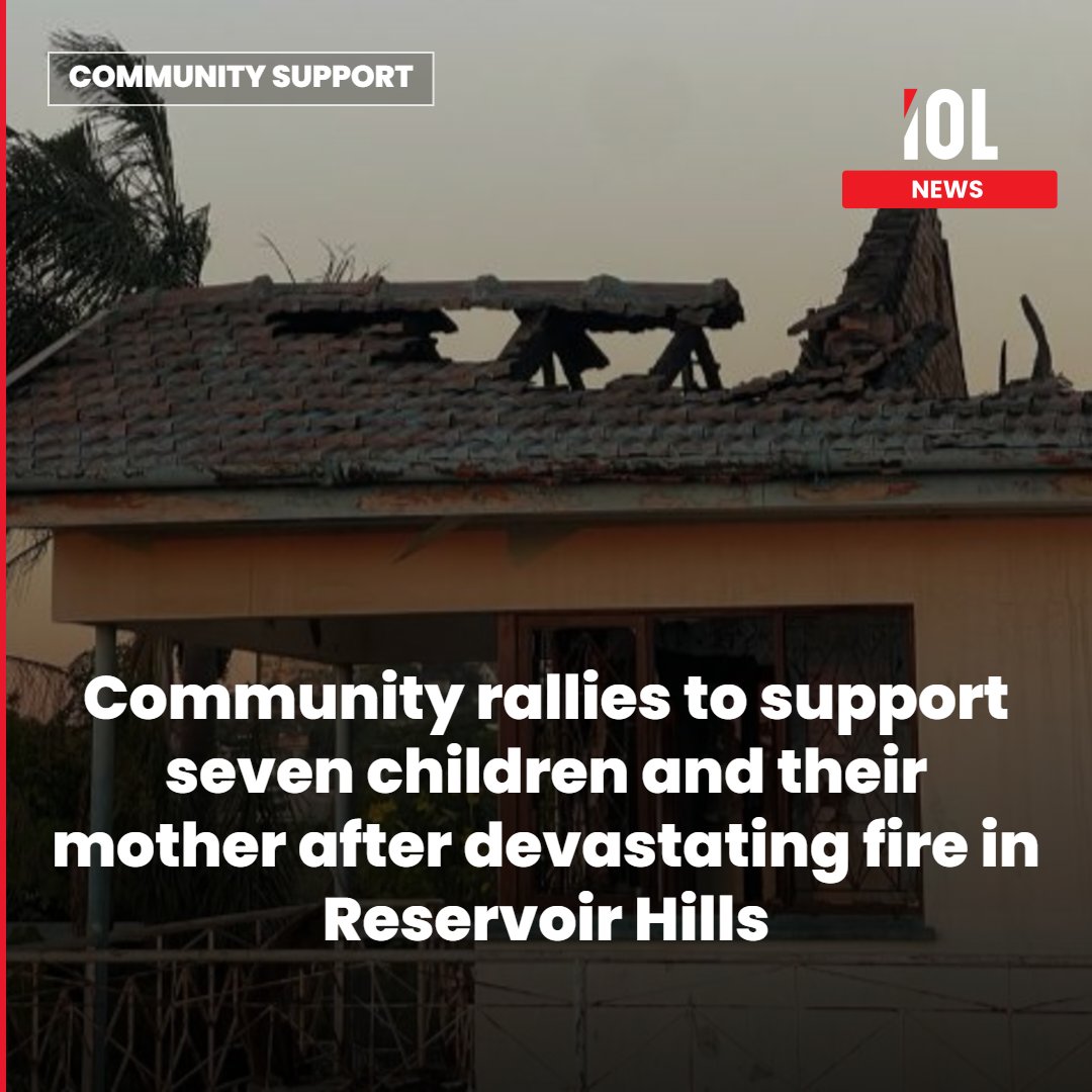 IOL's tweet photo. Seven children and their mother were left homeless after a fire ripped through their Reservoir Hills home, in Durban, on Thursday night.
Read on https://t.co/ukrylt3xwp
#news #ReservoirHills #CommunitySupport #FamilyAid #HouseFire #MotherandChildren https://t.co/SaqJof9LZS