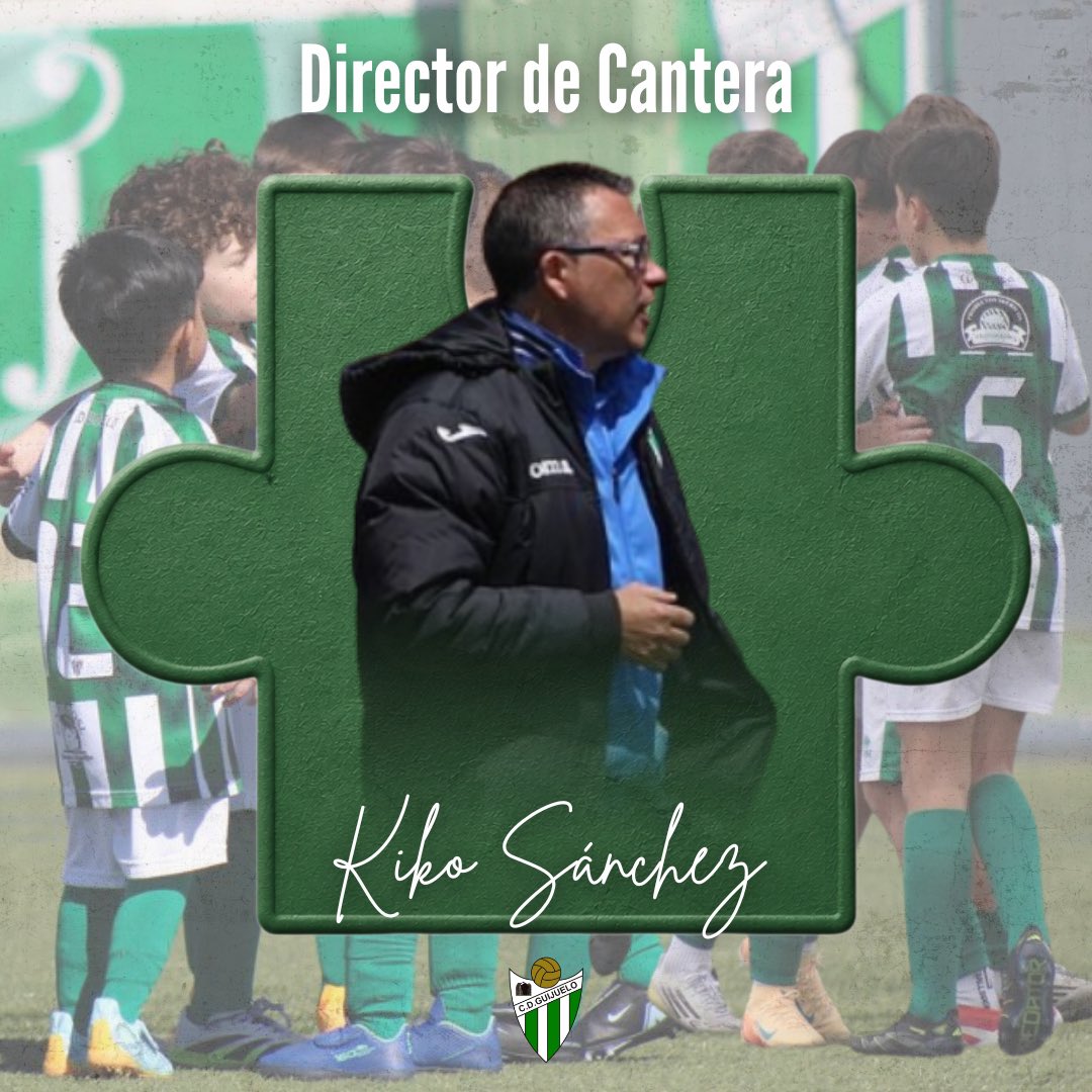 CDGuijueloBase's tweet photo. 🆕 𝗜𝗡𝗖𝗢𝗥𝗣𝗢𝗥𝗔𝗖𝗜Ó𝗡 | El Club Deportivo Guijuelo informa de que @Kiesa10Sanchez asumirá la dirección de la cantera de la entidad de cara a la temporada 2026/27.

¡Enhorabuena, Kiko! 💚 https://t.co/ps2e5LQOGU
