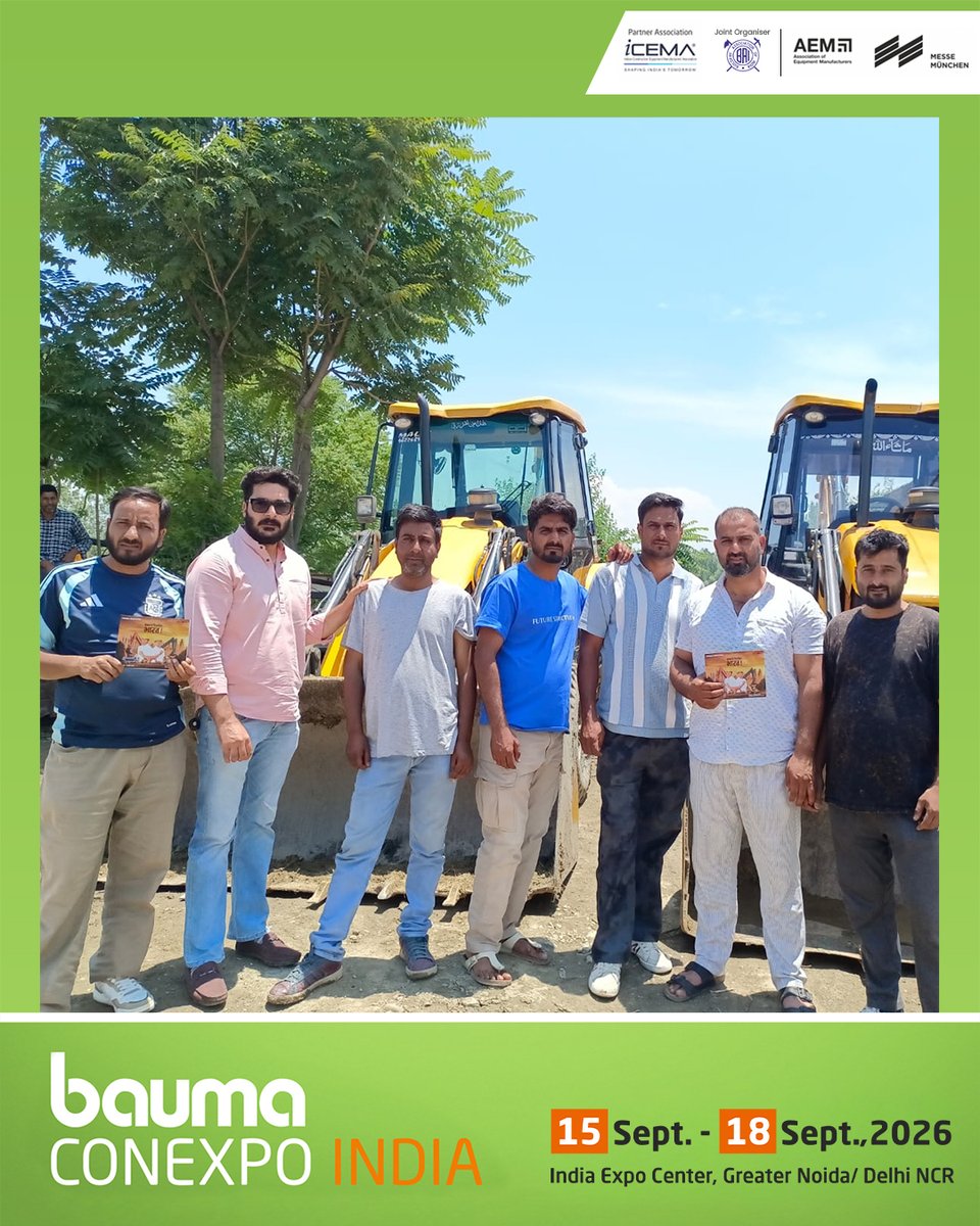 baumaCONEXPOIND's tweet photo. We were pleased to meet Muneer Crane Service and M/s Nasir Malik Construction and invite them to bauma CONEXPO INDIA 2026. We look forward to welcoming them to the event.

Register to Visit: https://t.co/2W8IPX8XWn

#baumaCONEXPOIndia #BCI2026 #BuildIndia https://t.co/dj8IPtKzQR