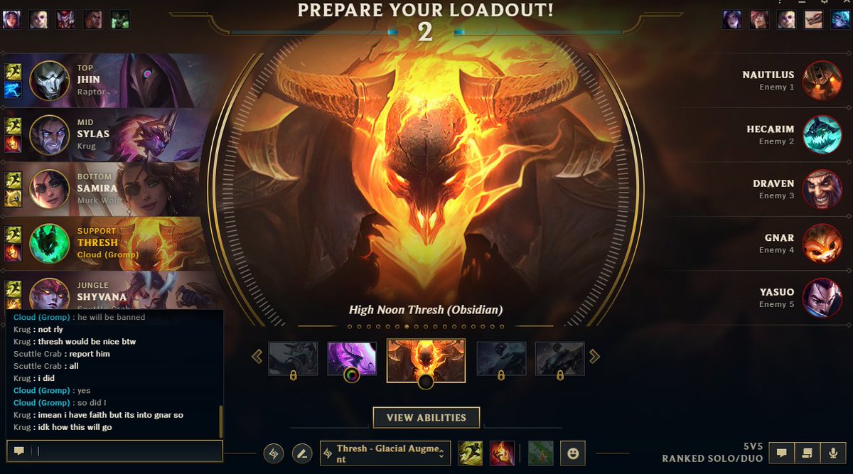T1Cloud's tweet photo. @drewlevin We had our entire team report this Jhin for refusing to play position (Jhin top) and the lobby didnt dodge, the game just went ahead and he of course was terrible. https://t.co/nxt6RETfmU