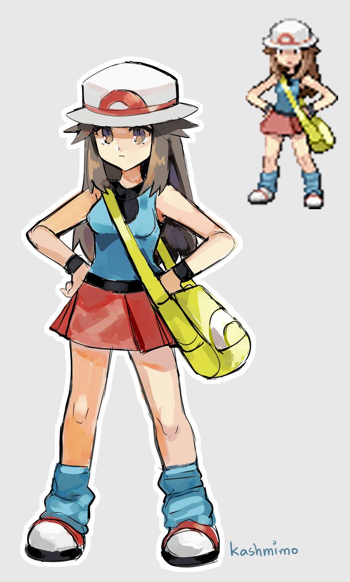 リーフ(ポケモントレーナー) 「sprite redraw」|kash( σ . σ)のイラスト
