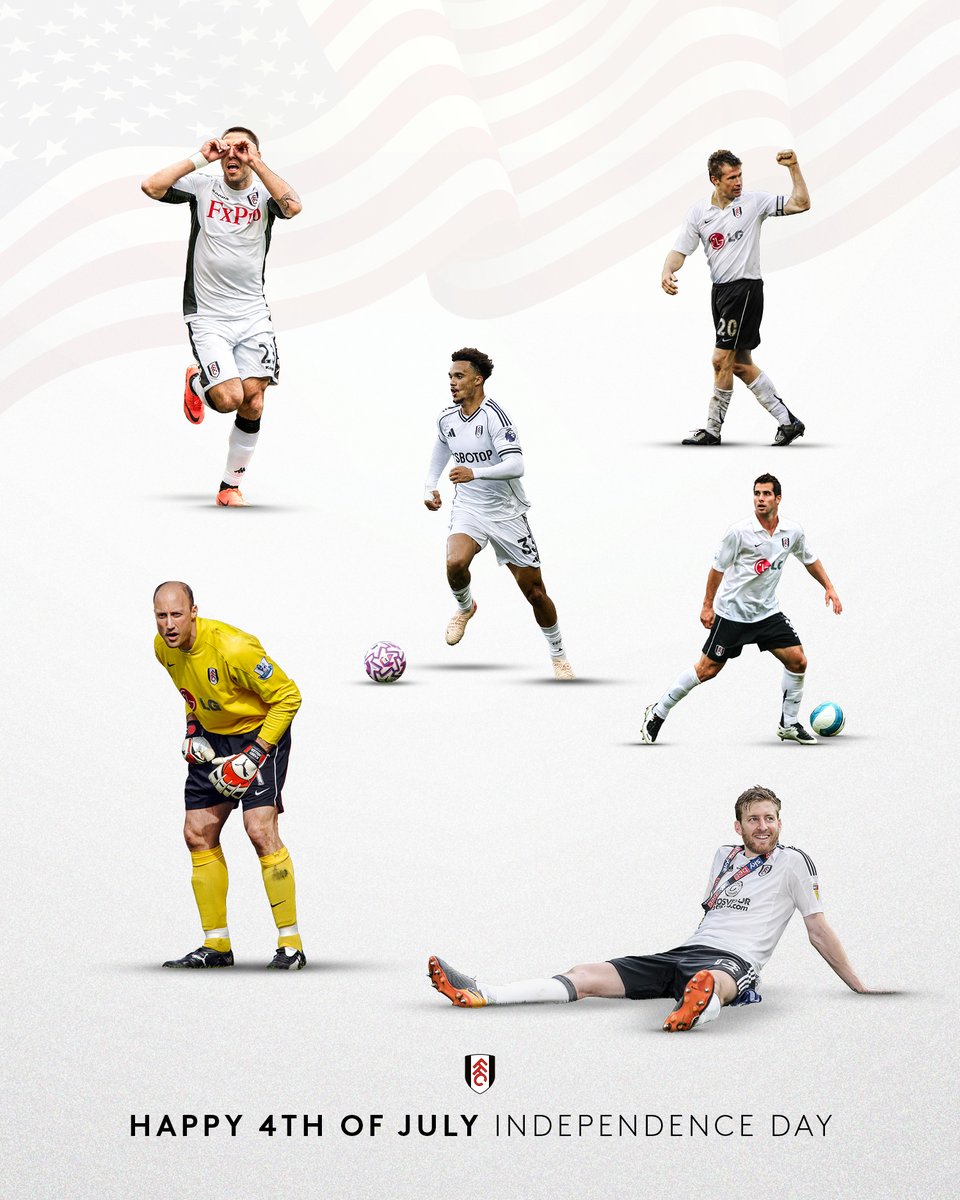 FulhamFC's tweet photo. Happy 4th of July to those celebrating today! 🤍🇺🇸

#Fulhamerica https://t.co/zSNCtJFMkd