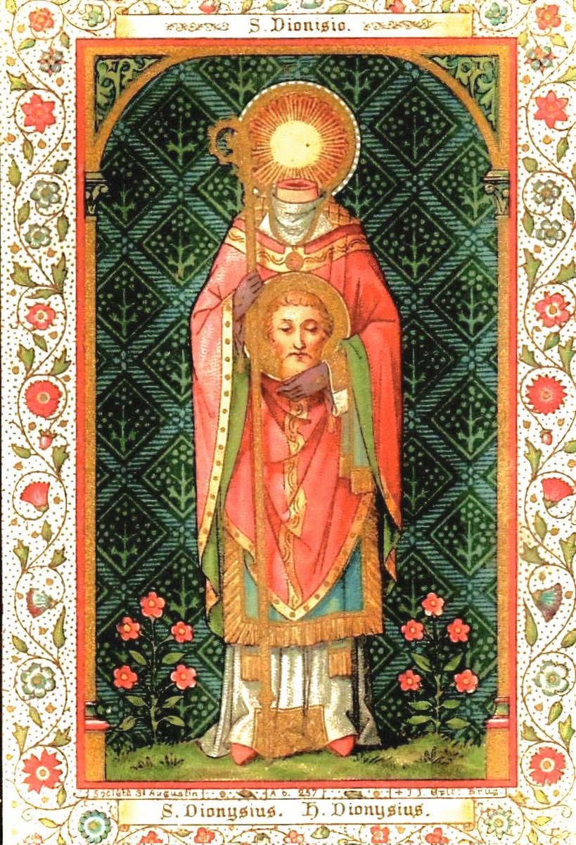 solas_na_greine's tweet photo. Catholic Holy Card depicting Saint Dionysius [Denis] of Paris https://t.co/ifiKOLYhfs