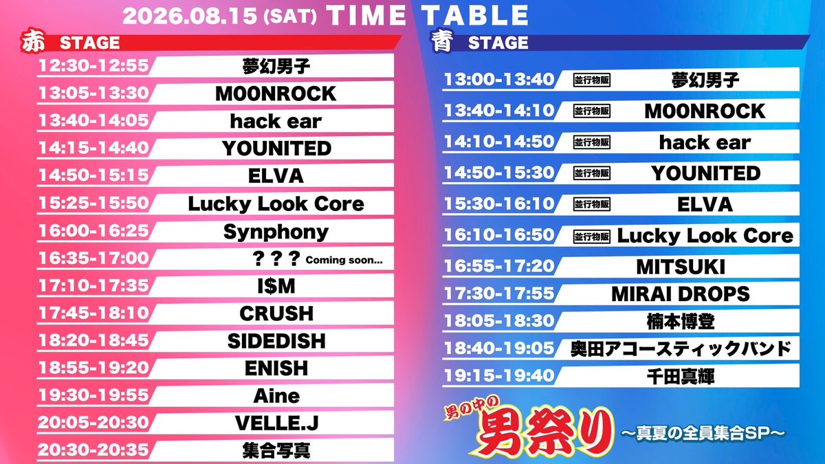 vellej_official's tweet photo. 【ライブ情報】

8/15(土)
chopped  up present's
「男の中の男祭り〜真夏の全員集合SP〜」

会場：阿倍野ROCKTOWN
Open 12:00／Start 12:30

🎫7/15(水)22:00〜
https://t.co/HJcb09wnOR

VELLE.Jのライブは20:05〜予定🎙️
ぜひご来場お待ちしております！

#ベルエージェー https://t.co/tloW3vMQTl