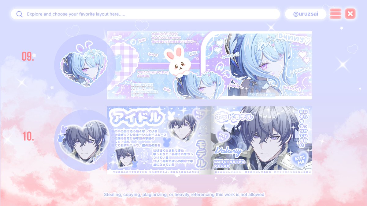 uruzsai's tweet photo. Help RT boleh ? Sankyu ~ 💓
Haai, Koogi ada 10 free layout dari kak @icedcoffez ✨✨

- RT + Like tweet ini
- Doain yg baik2 buat kak Rap dan kita semua ya ~
- Rep mau no brp
- ❌ GA hunter
- wajib shoutout &amp; di pakai min 2x24 jam
- end tba

#zonauang #zonajajan sfu https://t.co/dyG0xJTVQf