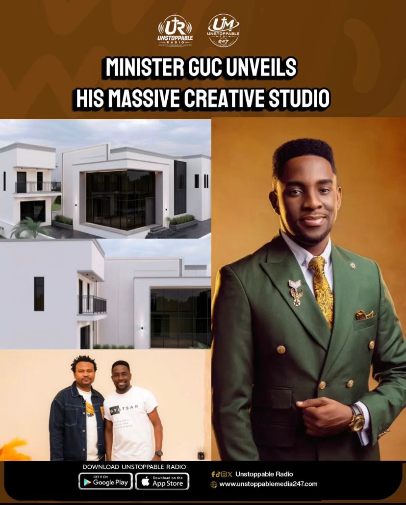 unstopradio247's tweet photo. Exciting news from the gospel music community! 🎉
Renowned @ministerguc has officially unveiled his new creative studio.
Congratulations to Minister GUC! May this vision continue to bless lives around the world. 🙏✨
#faith #latestnews #gospel #guc #unstoppableradio247 https://t.co/C4ltRQB5qt