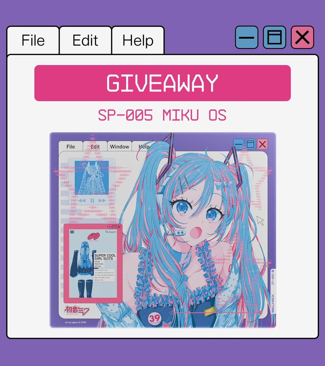 Rabbit0_r's tweet photo. 🎮 WALLHACK × Rabbit0
共同プレゼントキャンペーン開催🎉

抽選で1名様に
✨WALLHACK SP-005 Miku OS ガラスマウスパッド✨RAKKA 80 EDGE  ラピッドトリガーキーボード

豪華2点セットをプレゼント！🎁

📌応募方法
✅ @WALLHACK_JP と @Rabbit0_r をフォロー
✅ この投稿をリポスト＆いいね ❤️

📅応募締切
2026年7月12日（日）23:59まで