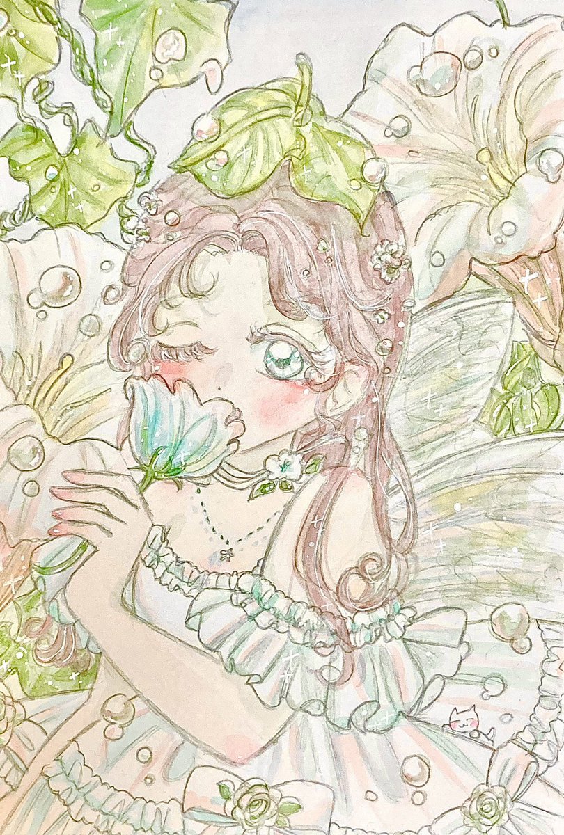 nyaron9817632's tweet photo. A Fairy'ｓMorning 🌿🫧

 #illustration #水彩 https://t.co/C9M9n1Ywm3