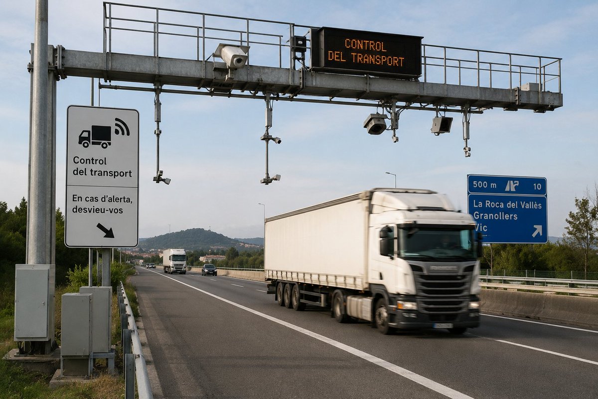 Transcalit1962's tweet photo. 🚛📡 Catalunya estrena una xarxa intel·ligent de control del transport. Les noves estacions verificaran en temps real ITV, tacògraf, pes, assegurança i autoritzacions dels vehicles pesants, sense necessitat d'aturar-los.

#Transport #Logística #Catalunya https://t.co/m7xtsO5Lks
